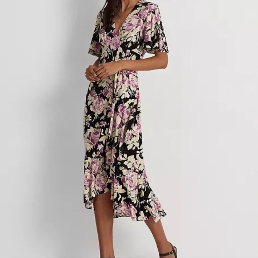 ralph lauren purple floral dress Vintage LAUREN RALPH LAUREN Sheath Dress Size 12 Whimsigoth Purple Floral Womens